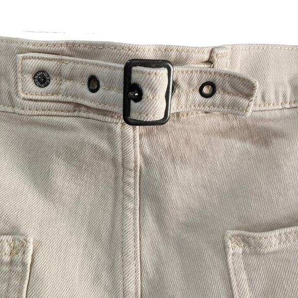 Old Navy Ecru Sky-High Waist Carpenter Style Jeans Straight Leg Size 18 Tall - Picture 4 of 7